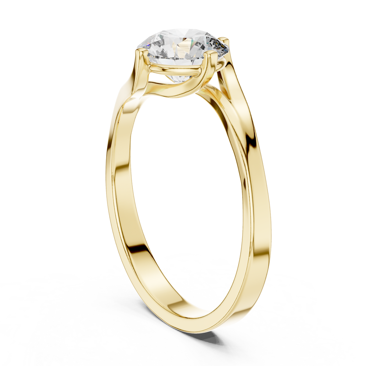 Lumière Sculpted Solitaire Ring
