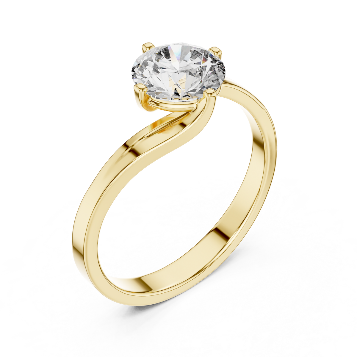 Lumière Sculpted Solitaire Ring