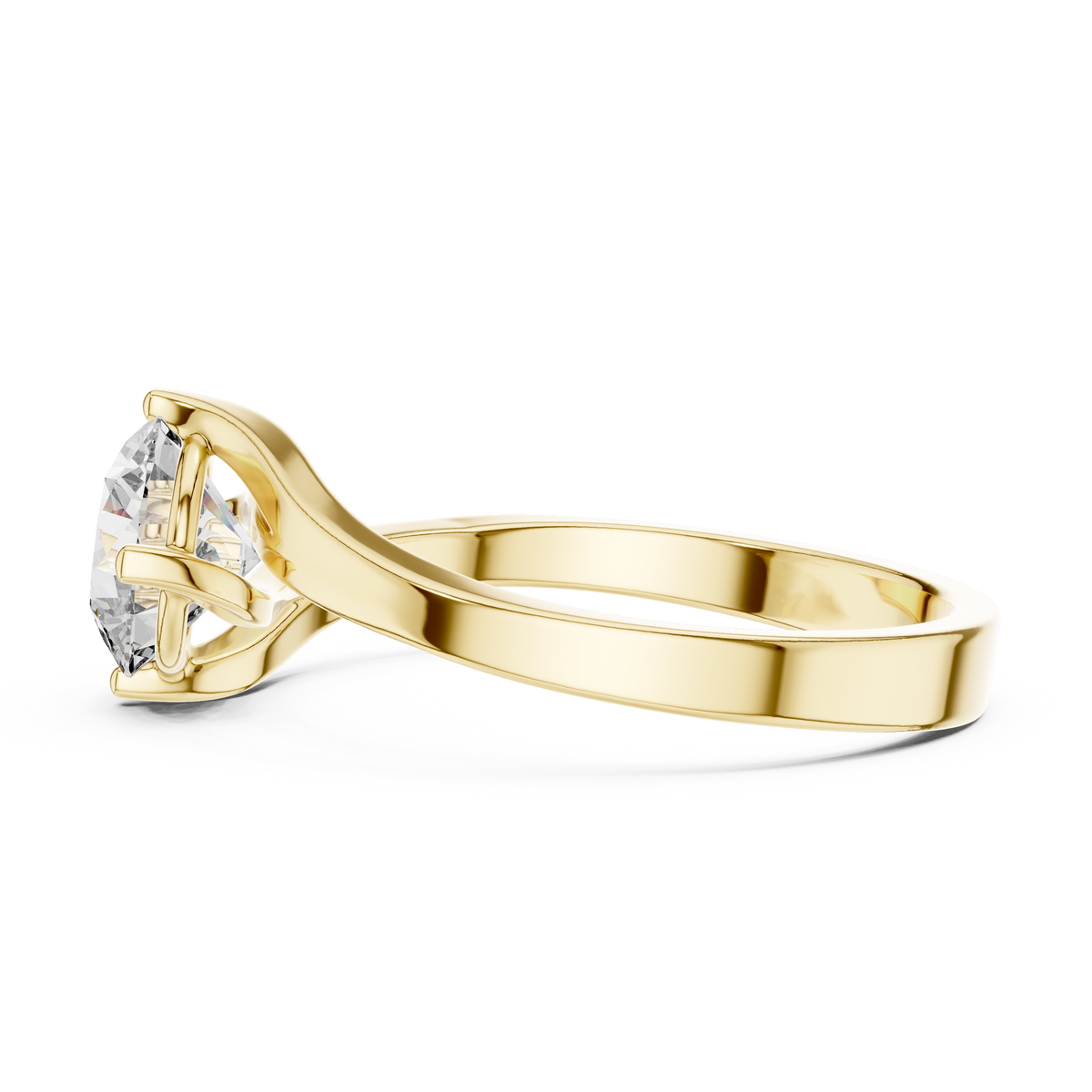 Lumière Sculpted Solitaire Ring