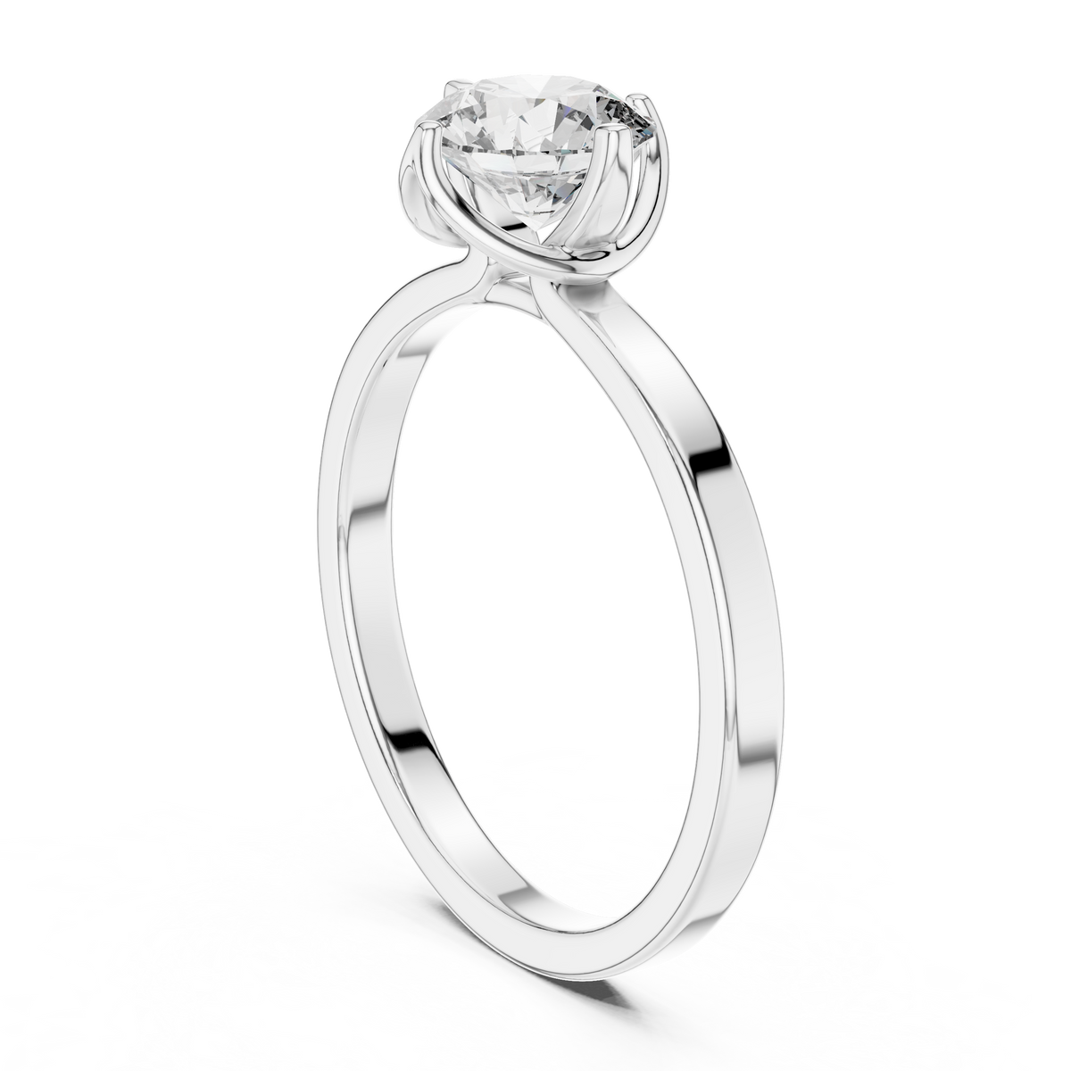 Blush Crown Round Diamond Engagement Ring