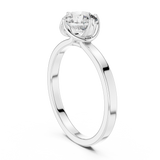 Blush Crown Round Diamond Engagement Ring