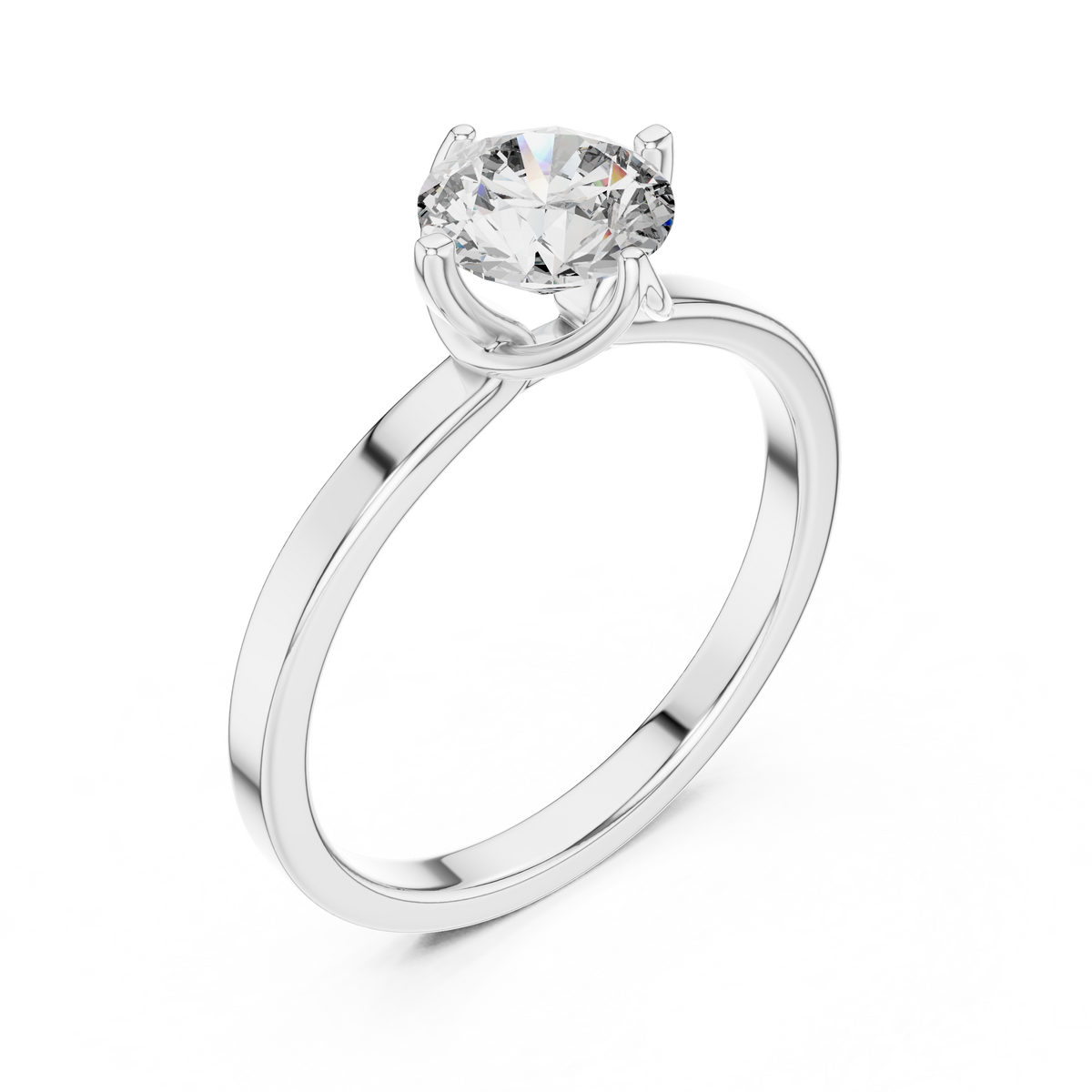 Blush Crown Round Diamond Engagement Ring