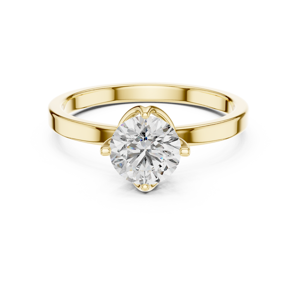 Blush Crown Round Diamond Engagement Ring