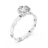 Blooming Halo Gallery Round Solitaire Ring