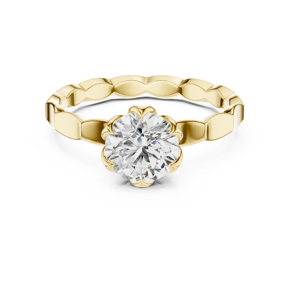 Blooming Halo Gallery Round Solitaire Ring