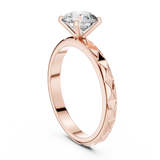 Petal Crest Round Solitaire Ring