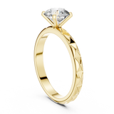 Petal Crest Round Solitaire Ring