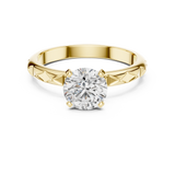 Petal Crest Round Solitaire Ring