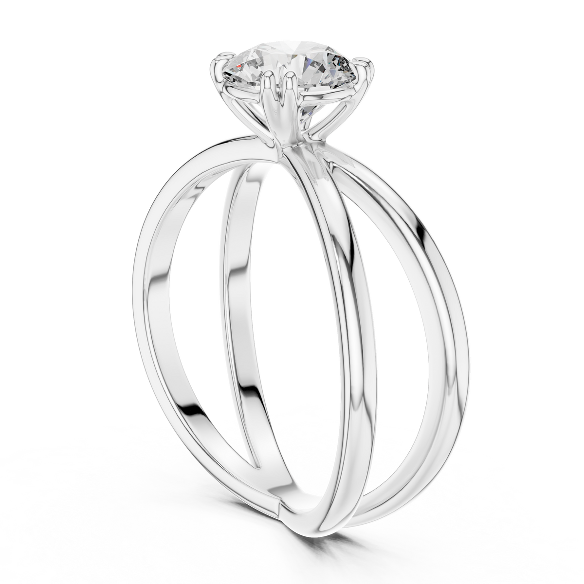 Evermore Split-Shank Round Solitaire Ring