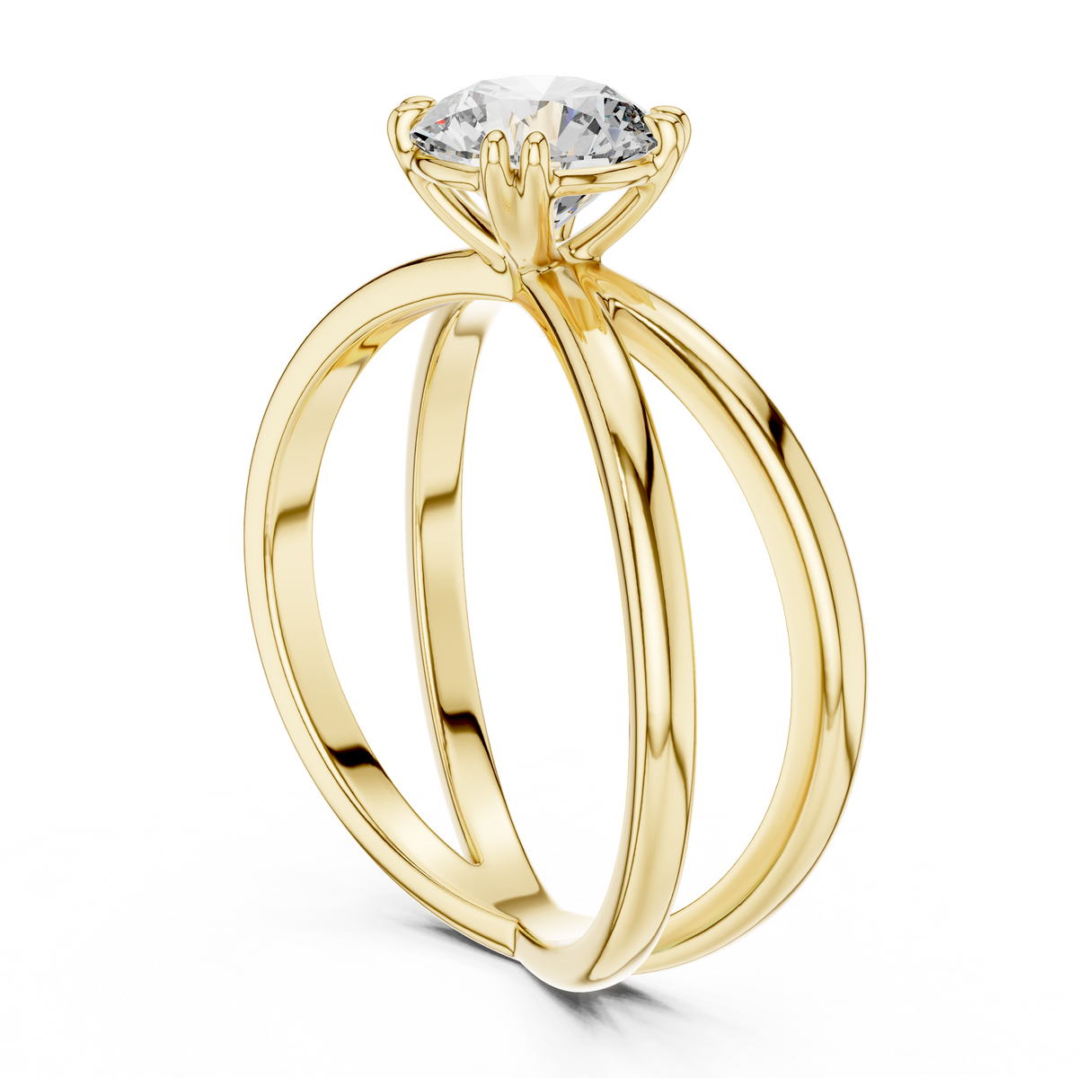 Evermore Split-Shank Round Solitaire Ring
