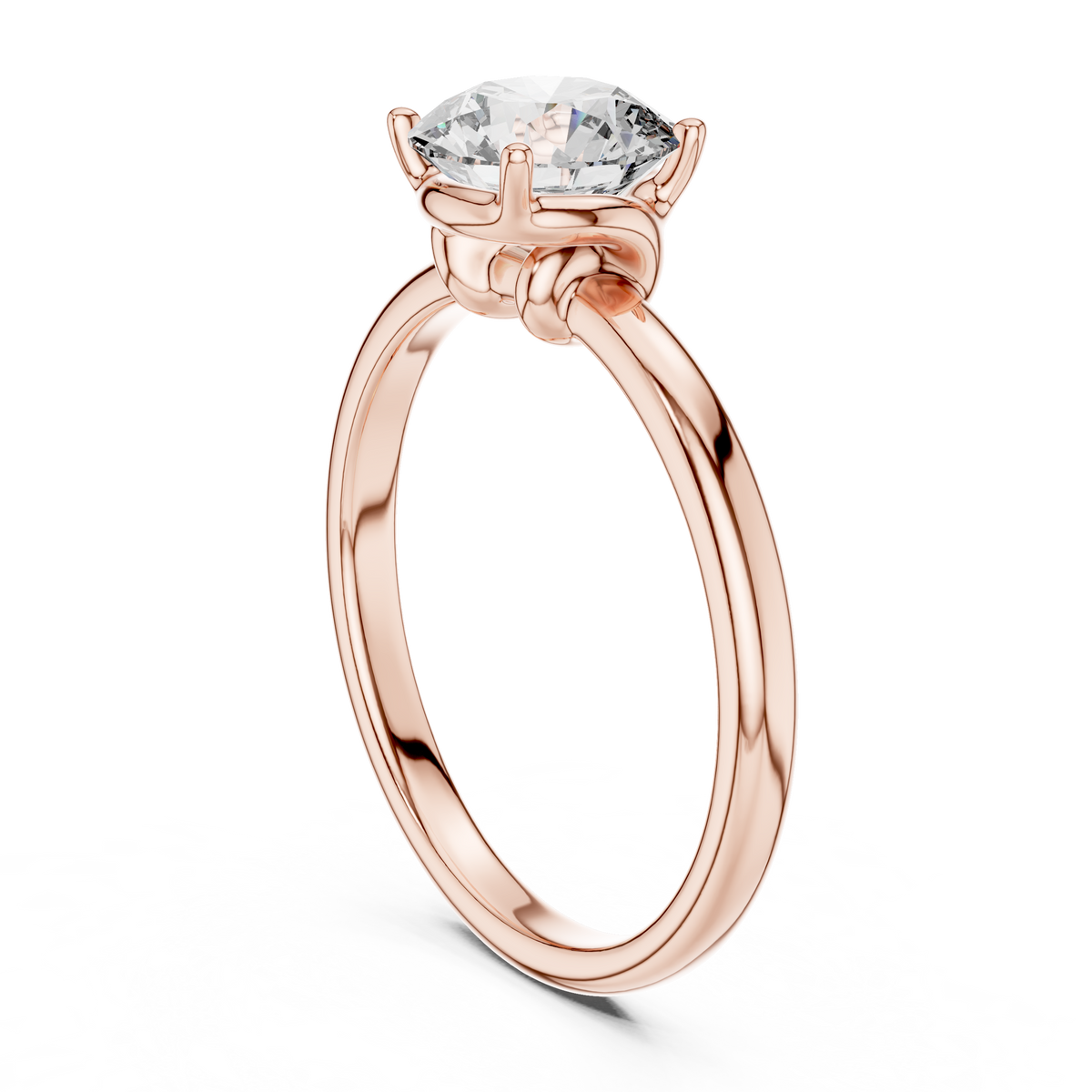 Luna Petal Round Solitaire Ring