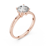 Luna Petal Round Solitaire Ring