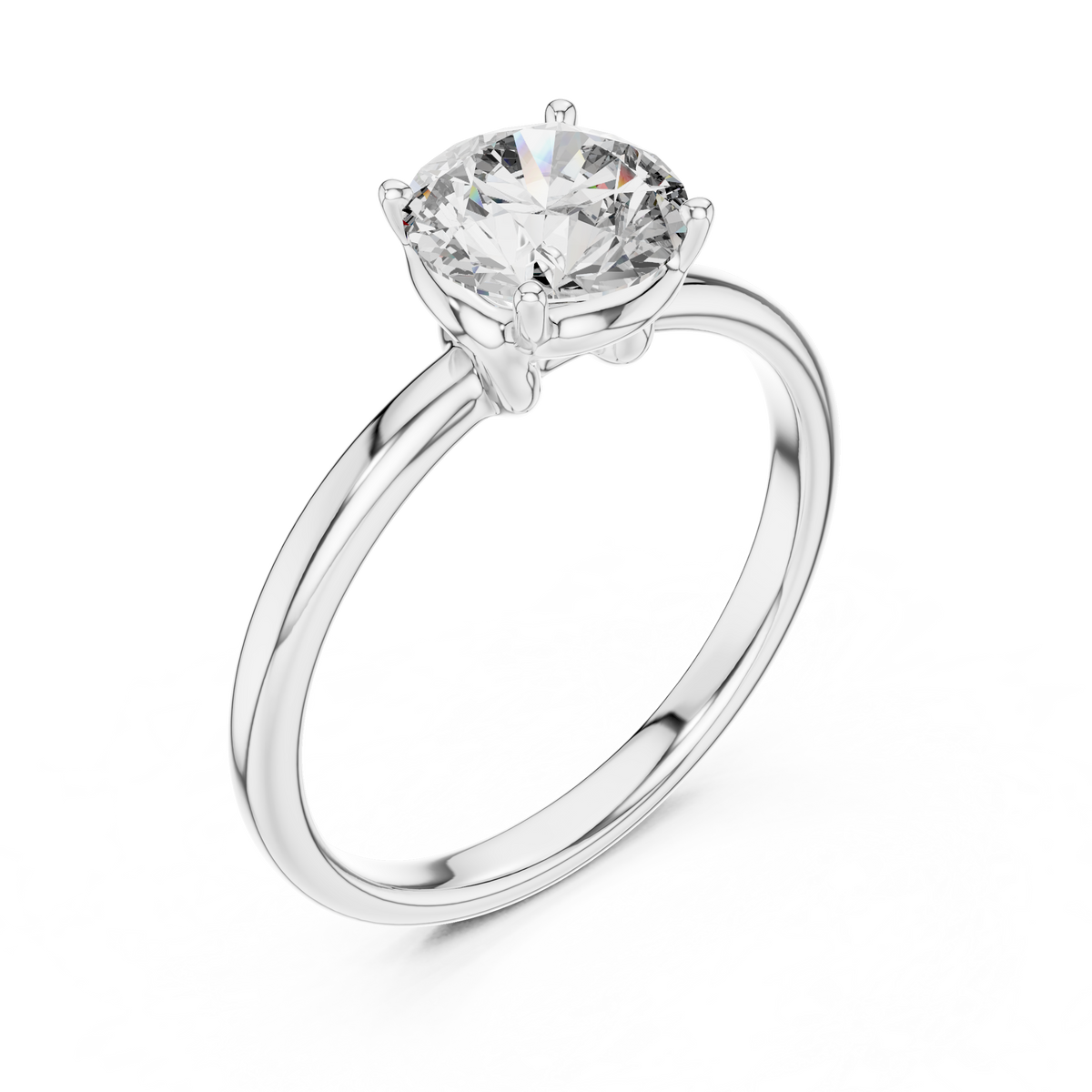 Luna Petal Round Solitaire Ring