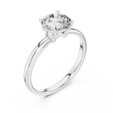 Luna Petal Round Solitaire Ring