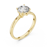 Luna Petal Round Solitaire Ring