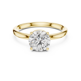 Luna Petal Round Solitaire Ring