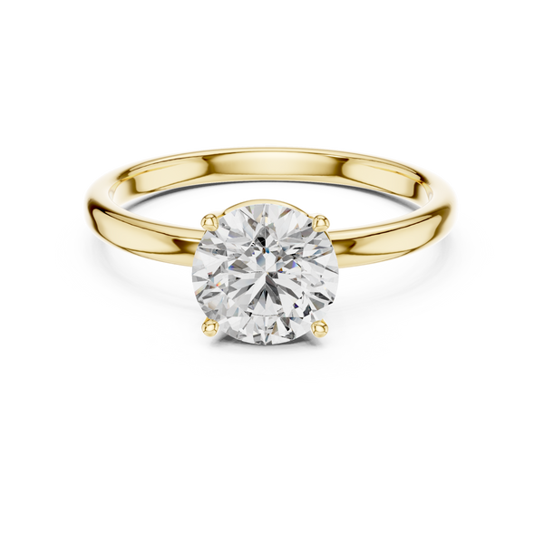 Luna Petal Round Solitaire Ring