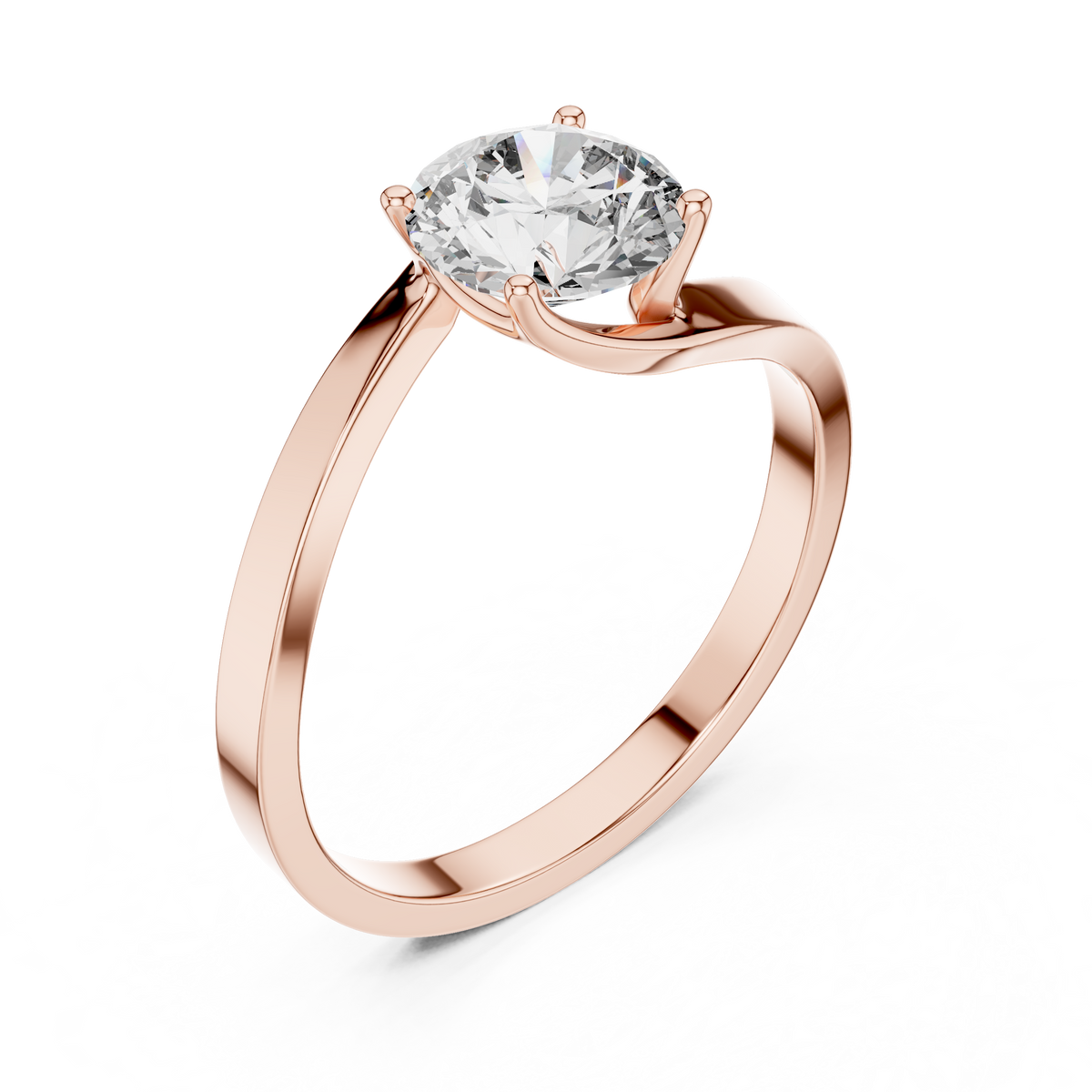Serene Cathedral Round Solitaire Ring
