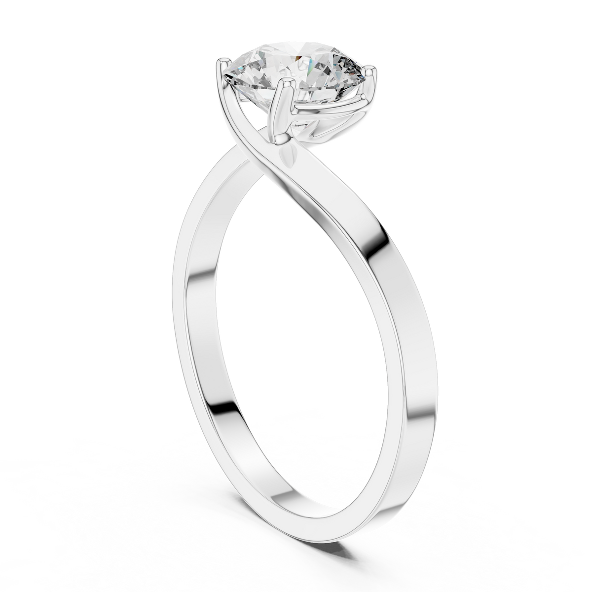 Serene Cathedral Round Solitaire Ring