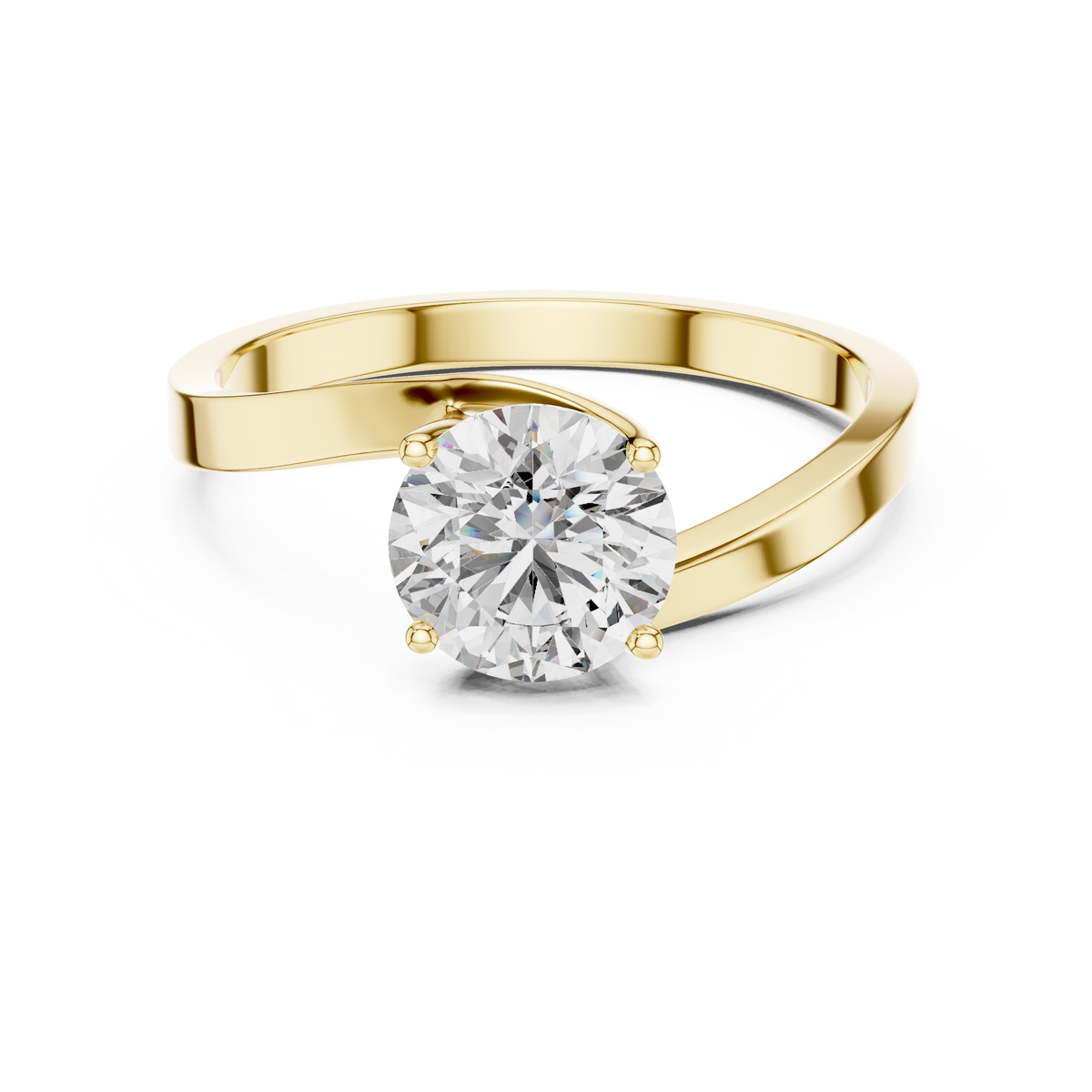 Serene Cathedral Round Solitaire Ring