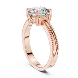 Regal Beaded Crown Solitaire Ring