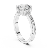 Regal Beaded Crown Solitaire Ring