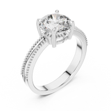 Regal Beaded Crown Solitaire Ring