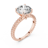 Rosé Braided Round Solitaire Ring