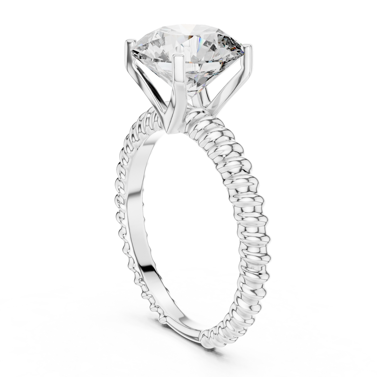 Rosé Braided Round Solitaire Ring