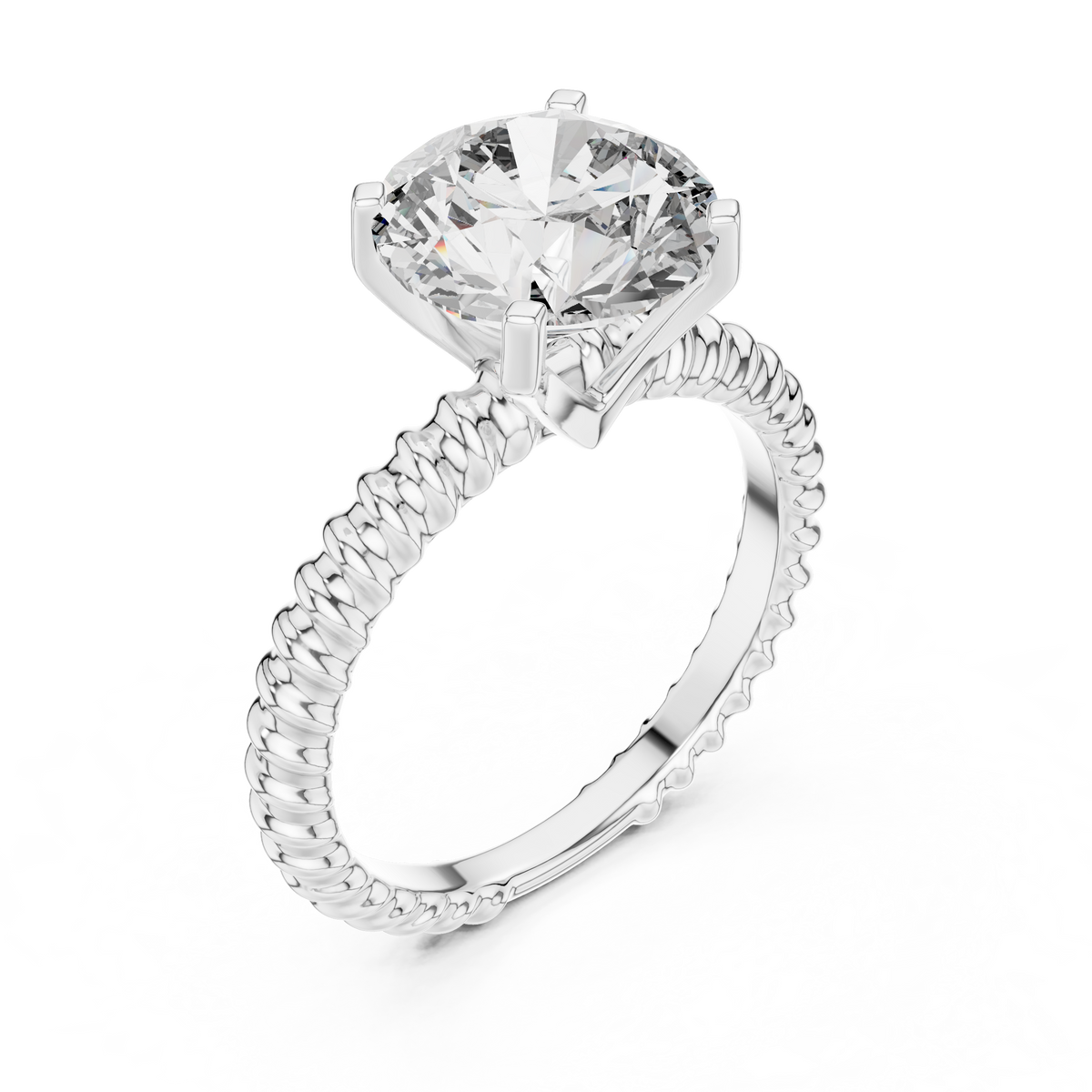 Rosé Braided Round Solitaire Ring