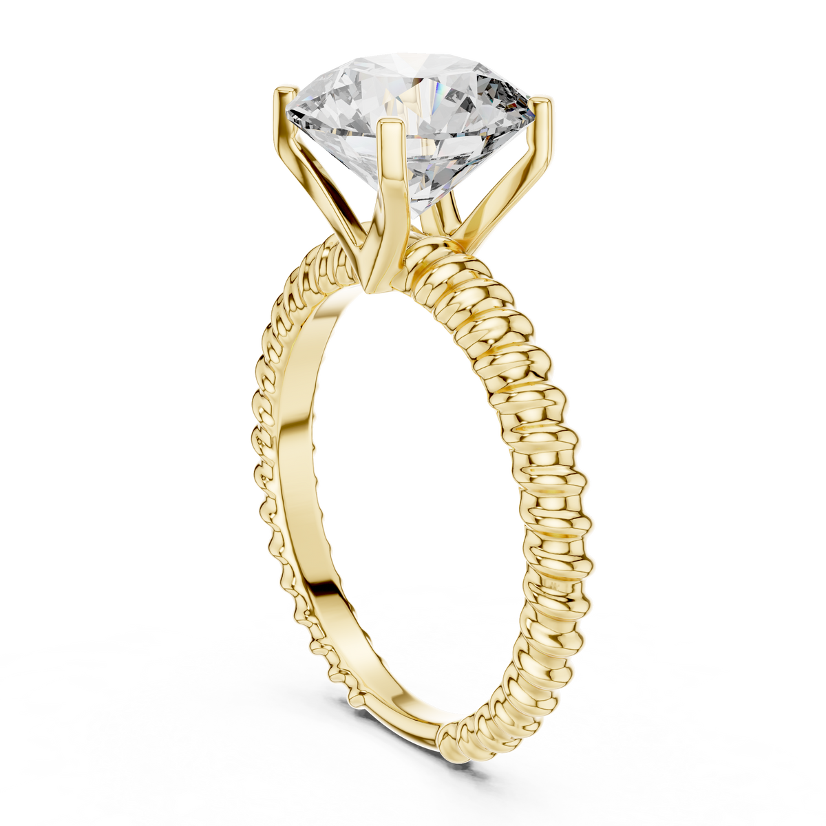 Rosé Braided Round Solitaire Ring