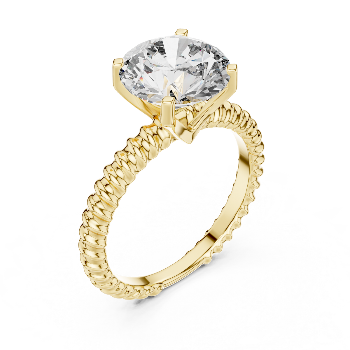 Rosé Braided Round Solitaire Ring