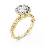 Rosé Braided Round Solitaire Ring