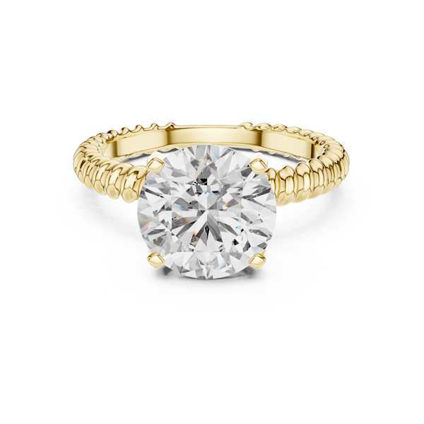 Rosé Braided Round Solitaire Ring