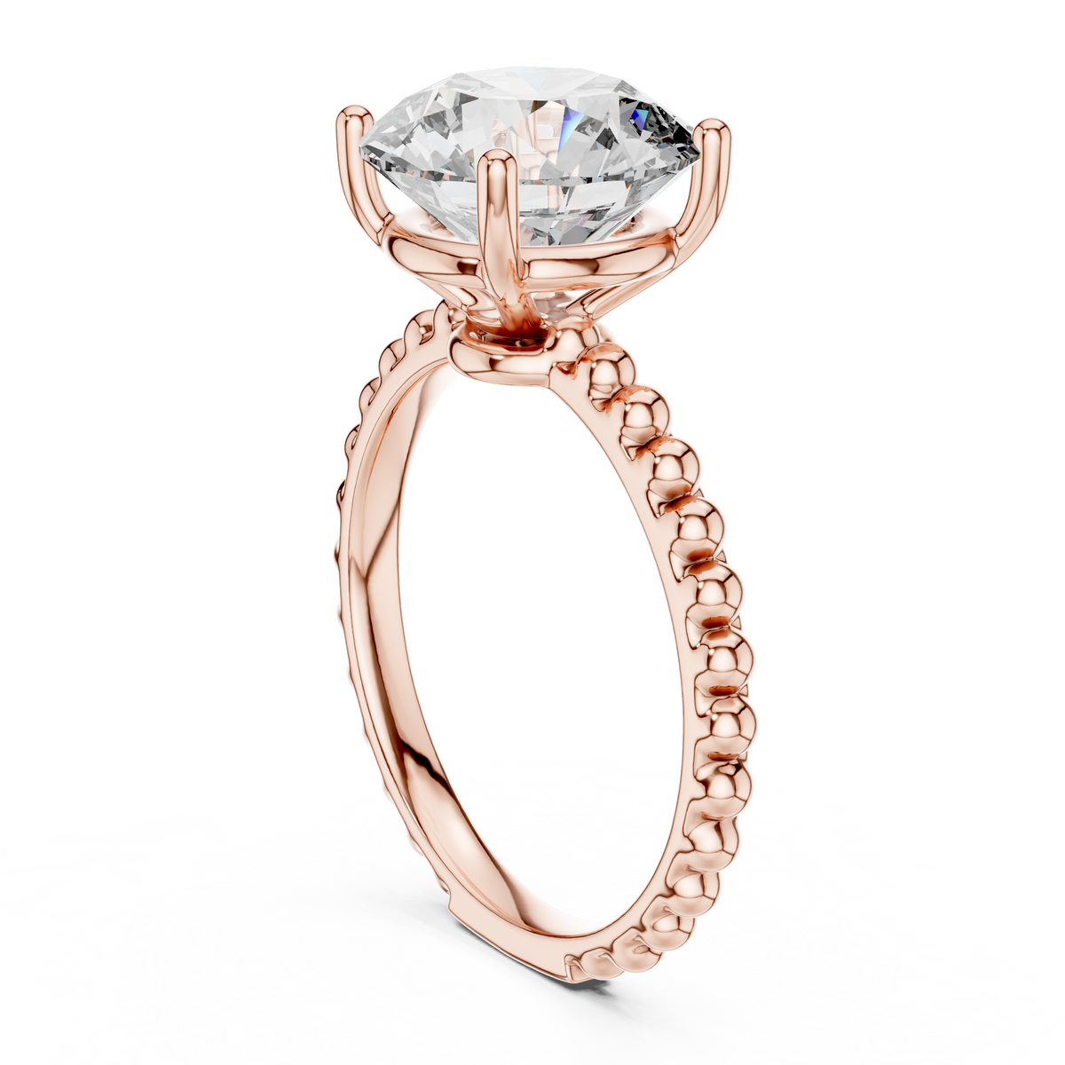 Aurelia Beaded Round Solitaire Ring