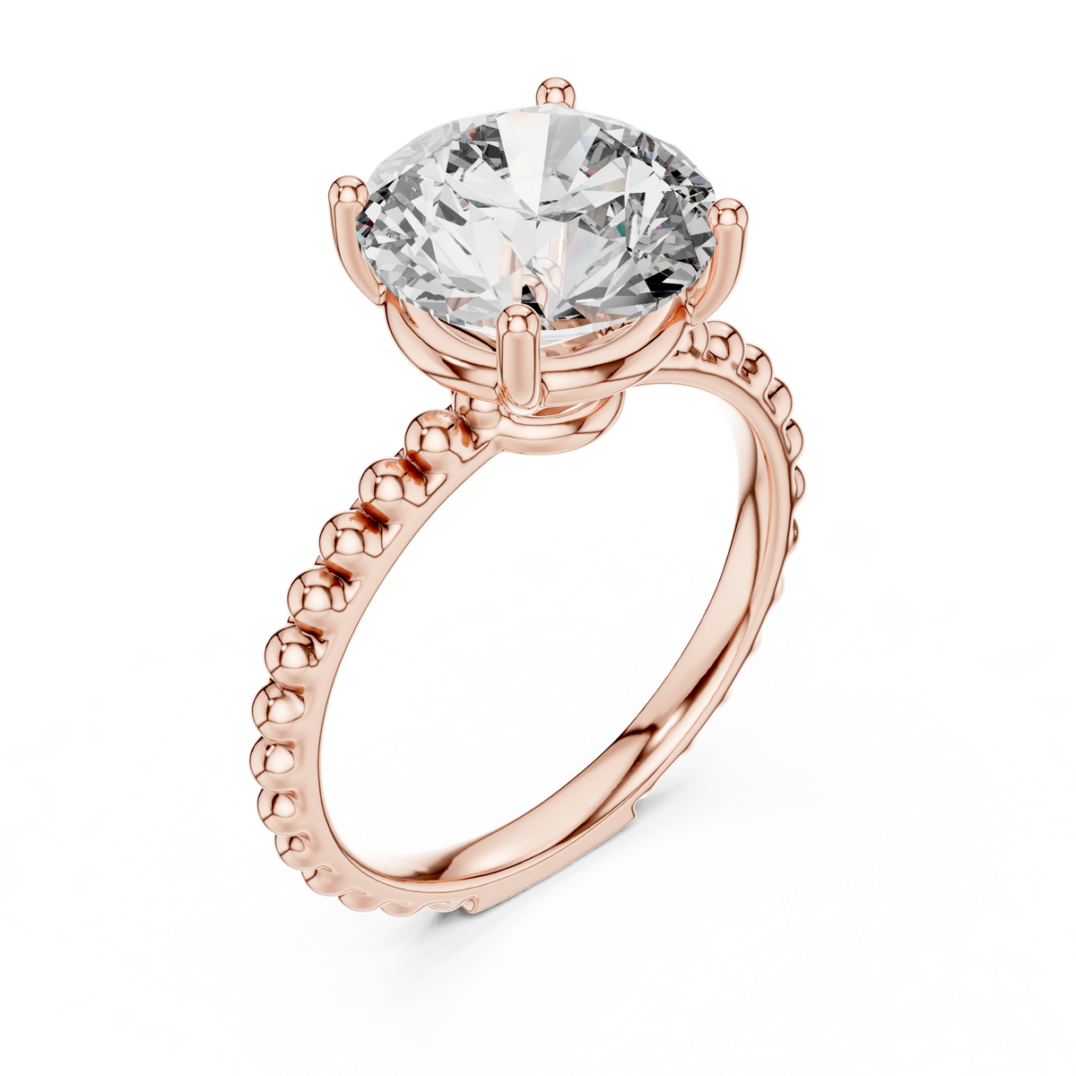 Aurelia Beaded Round Solitaire Ring