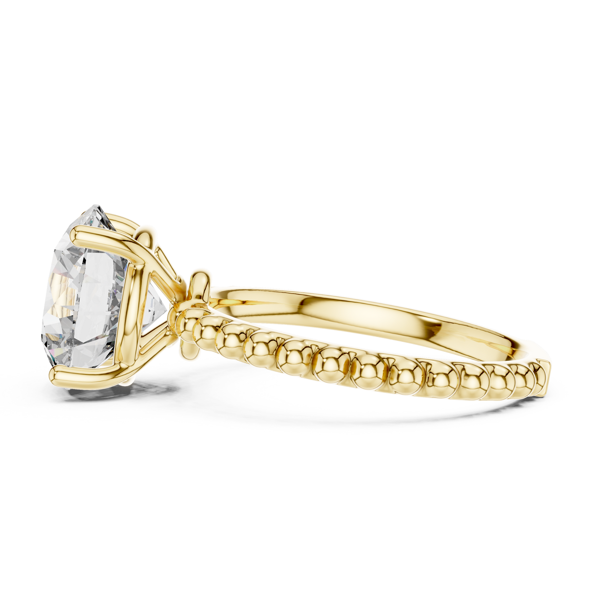 Aurelia Beaded Round Solitaire Ring