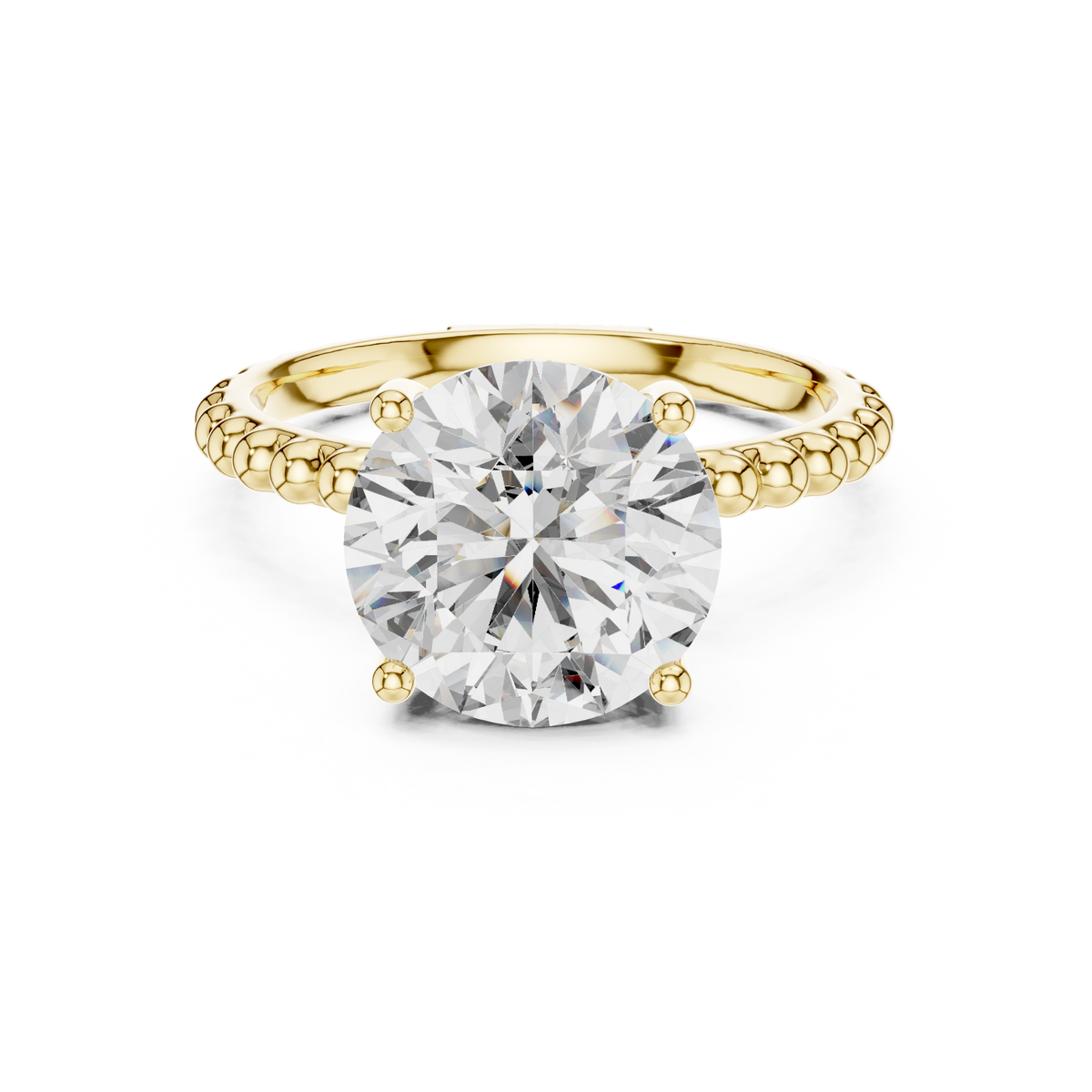 Aurelia Beaded Round Solitaire Ring