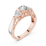 Golden Garden Three-Stone Diamond Ring