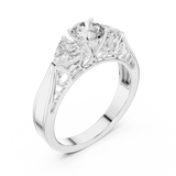 Golden Garden Three-Stone Diamond Ring