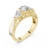 Golden Garden Three-Stone Diamond Ring