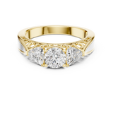 Golden Garden Three-Stone Diamond Ring