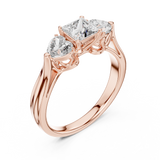 Celestial Three-Stone Round Diamond Ring