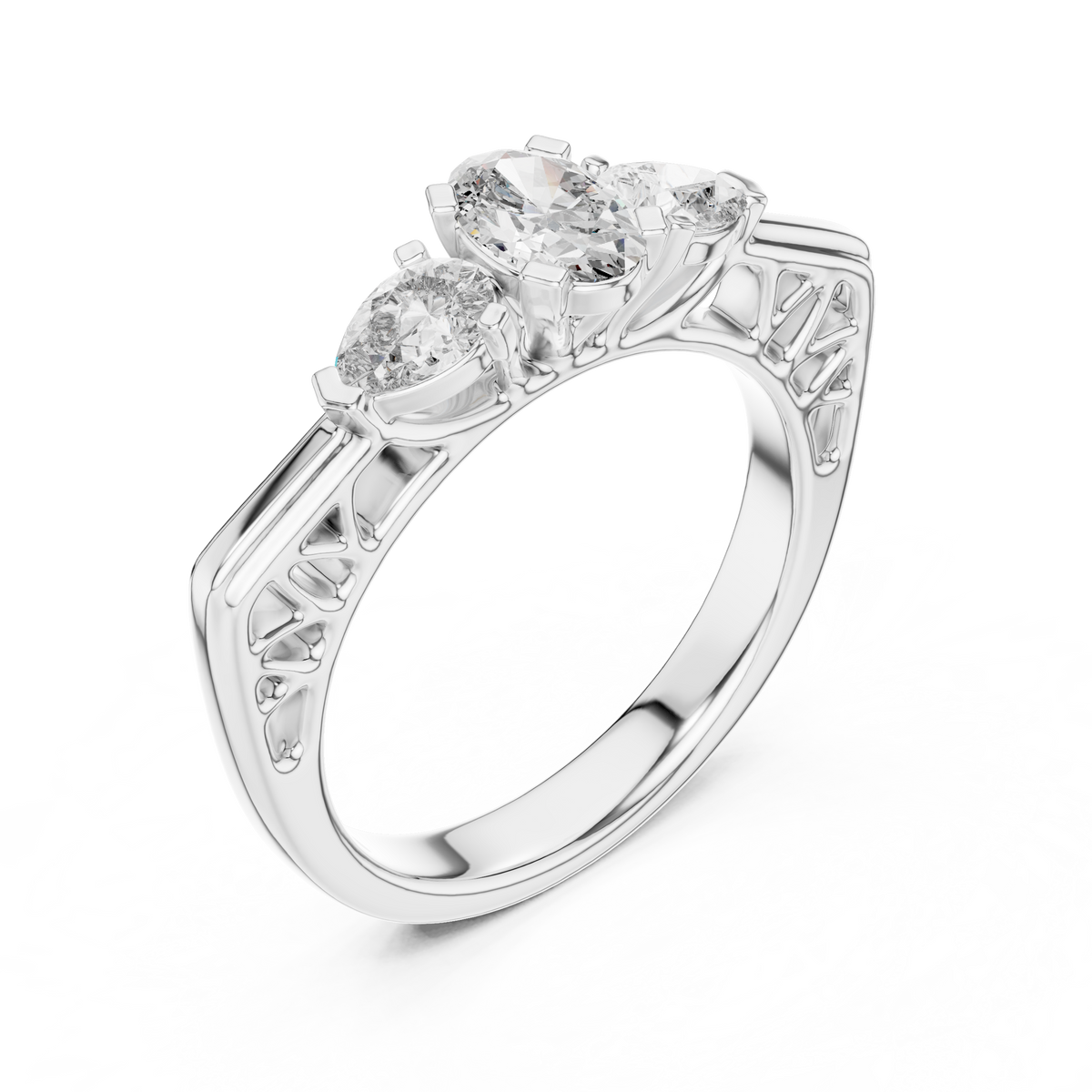 Imperial Three-Stone Diamond Ring