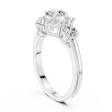 Golden Regal Three-Stone Diamond Ring