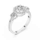 Golden Regal Three-Stone Diamond Ring