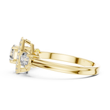 Golden Regal Three-Stone Diamond Ring