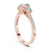 Rosé Pavé Cathedral Diamond Ring
