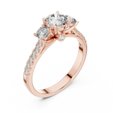 Rosé Pavé Cathedral Diamond Ring