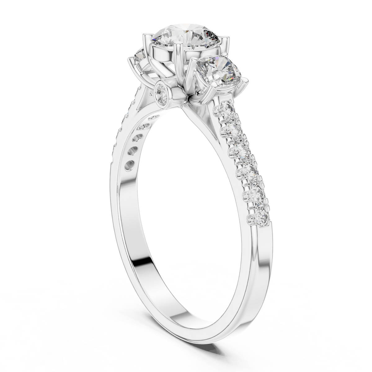 Rosé Pavé Cathedral Diamond Ring